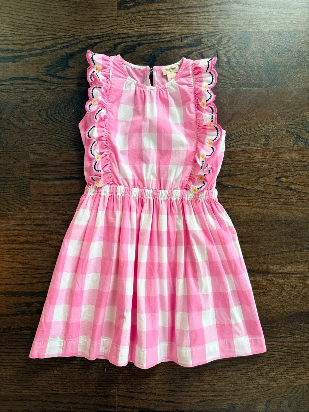 J.Crew Crewcuts Girls Pink and White Check Dress size 7 - Picture 1 of 4